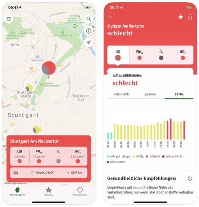 Luftqualität-App des Umweltbundesamts