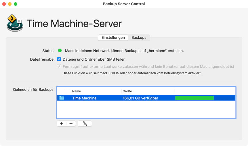 Backup Server Control