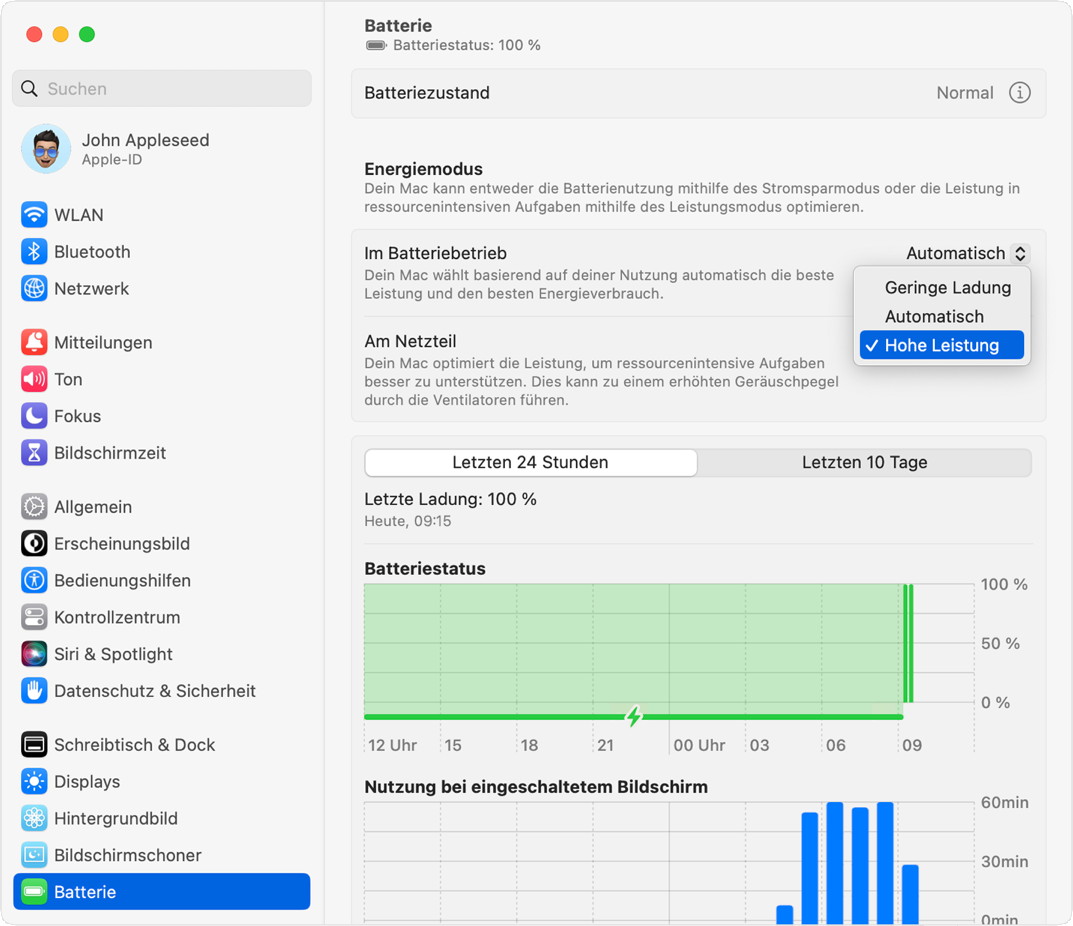 macOS-Hochleistungsmodus