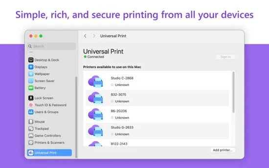 Universal Print Mac