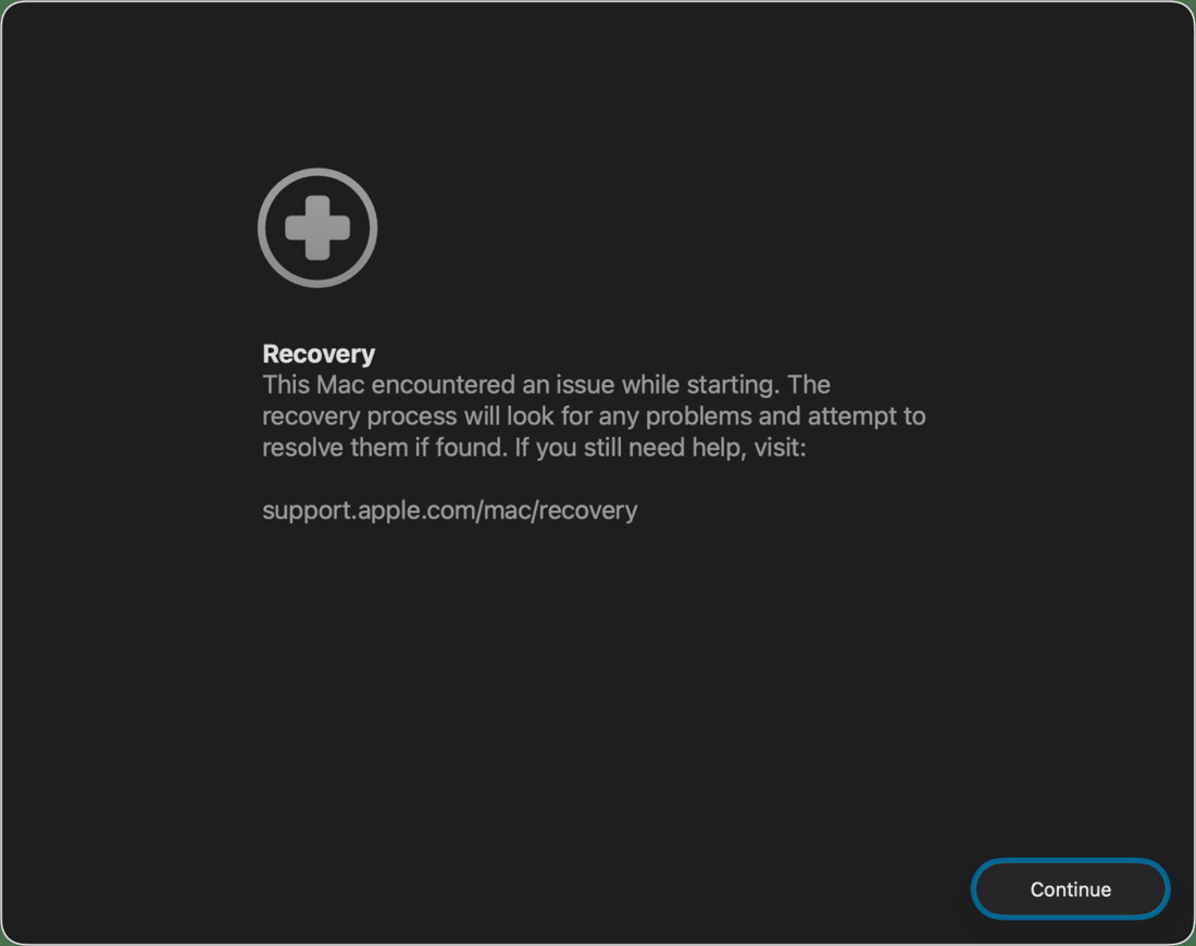 macOS Tahoe Wiederherstellungsassistent